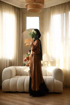Glimmer Wrap Dress in Bronze Brown 050