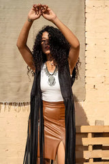 Bohemian Fringe vest in dark