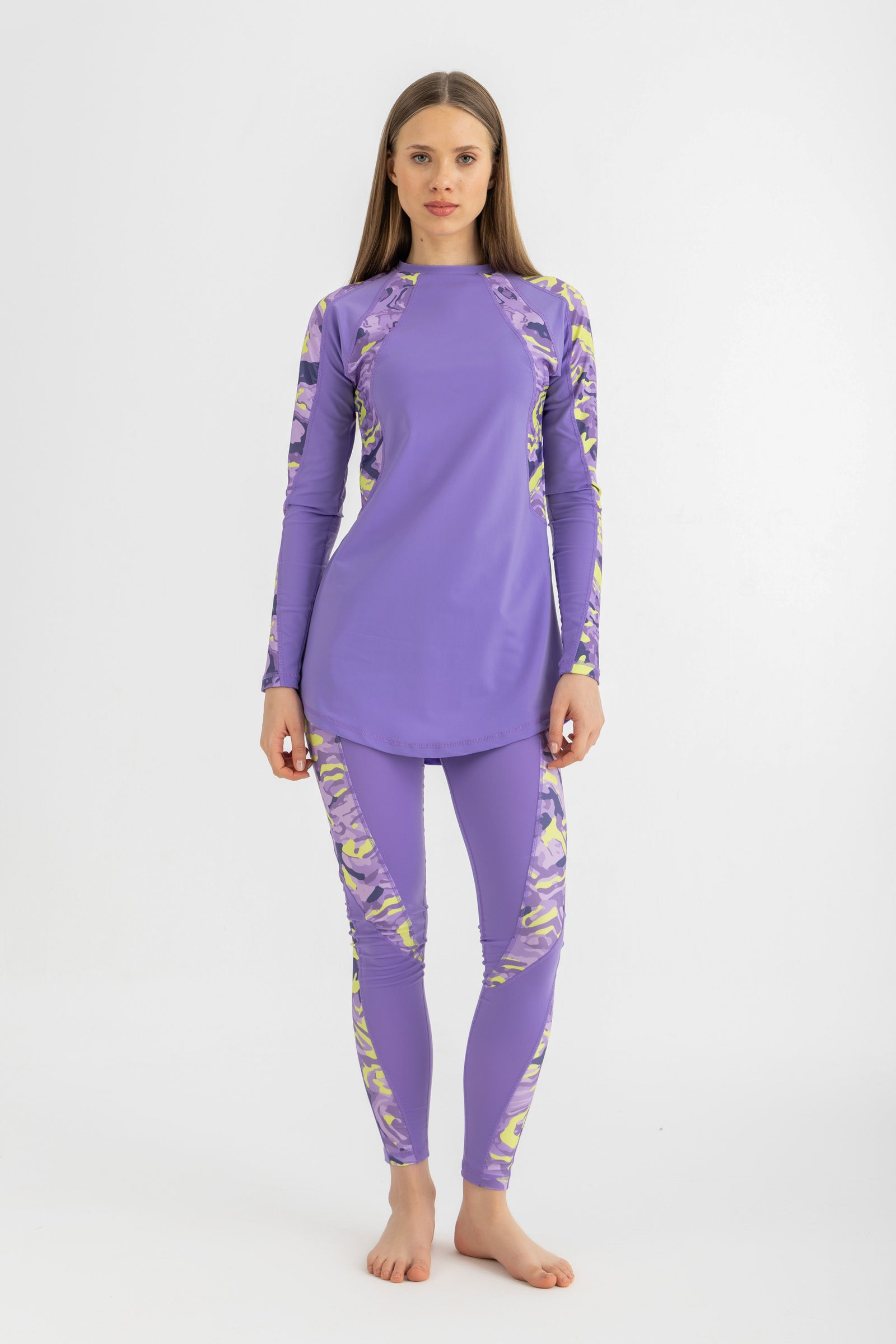 Asymmetrical Basic Swimsuit Lilac S