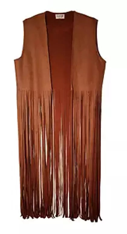 Bohemian Fringe vest in caramel