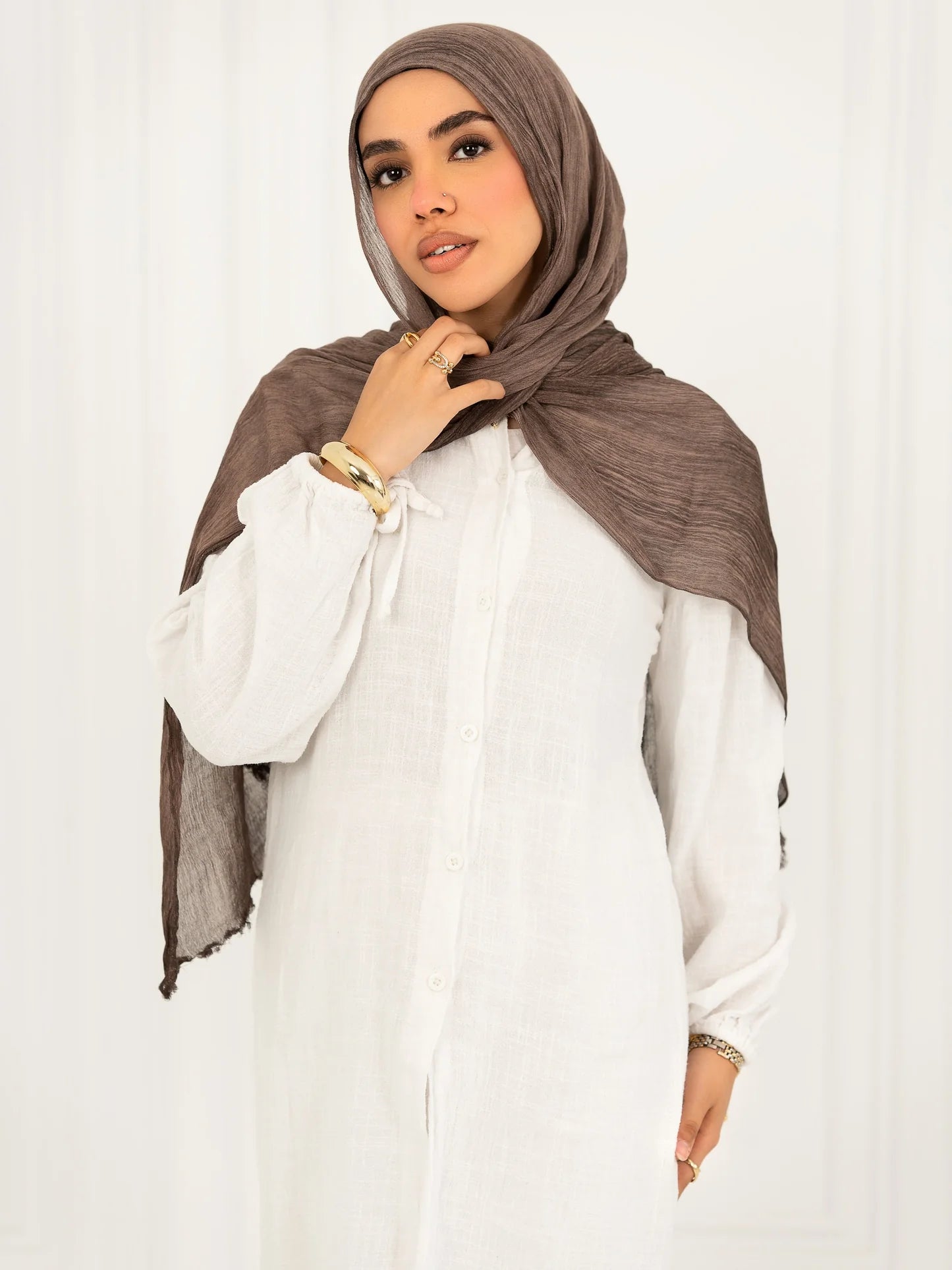 Ruffled linen Hijab