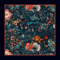 Noir Cascade - Premium Silk Square Scarf