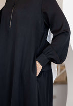Loose Flowy Black Abaya 046