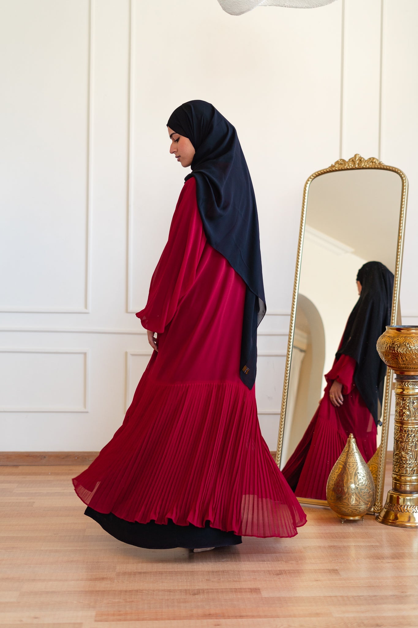 Pleated Hemline Kaftan 022 (Color)