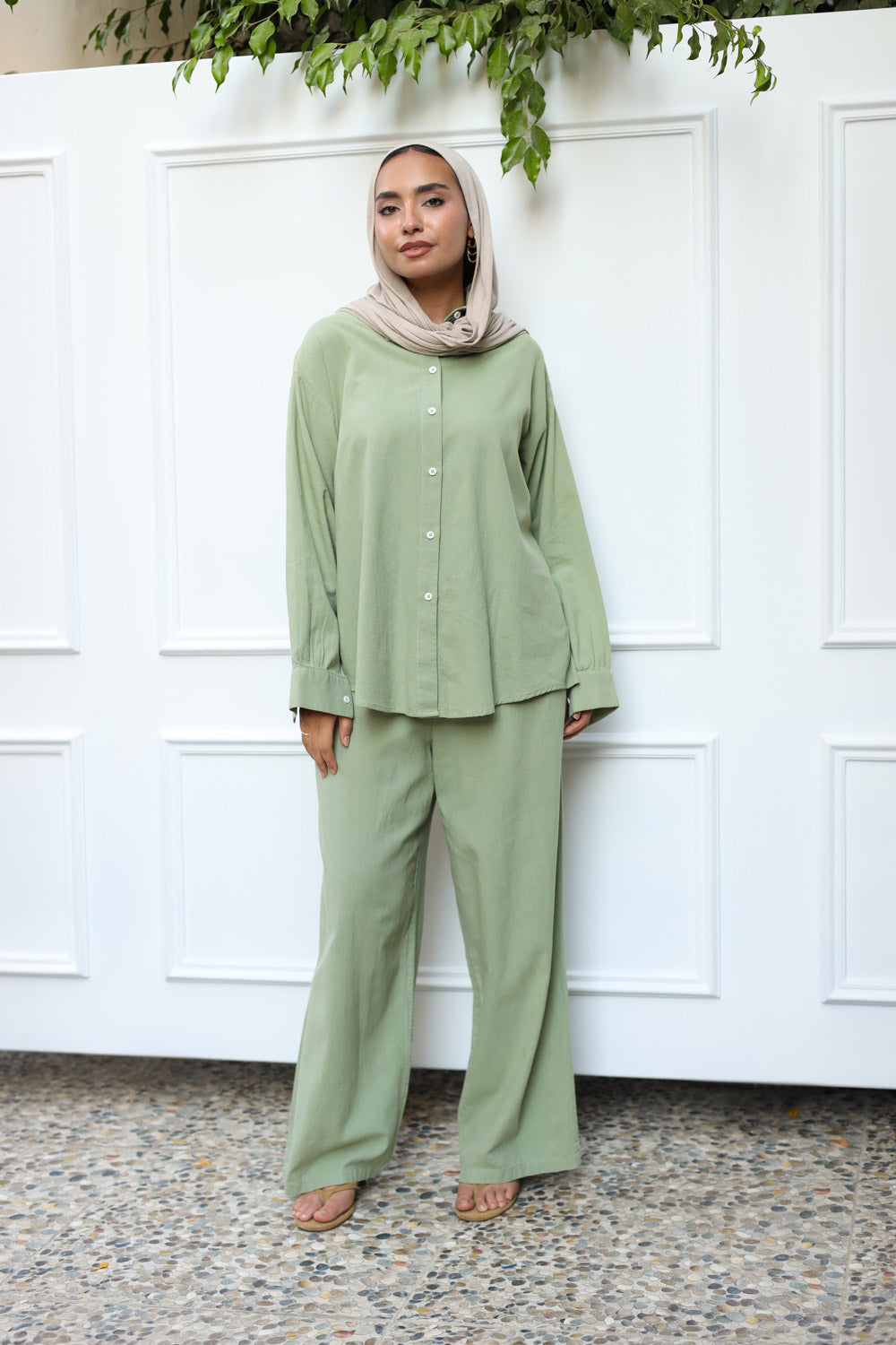 Essential linen Set - Olive