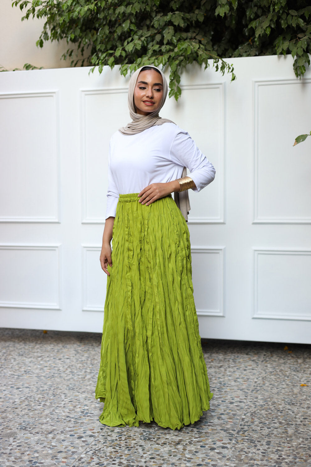 Crushed Skirt-Kiwi