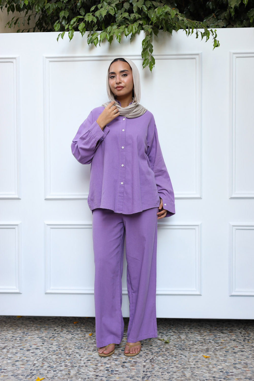 Essential linen Set-Lilac