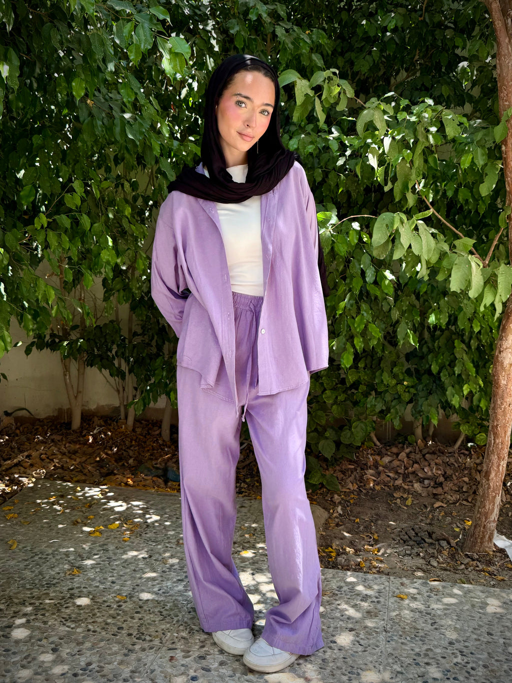Essential linen Set-Lilac