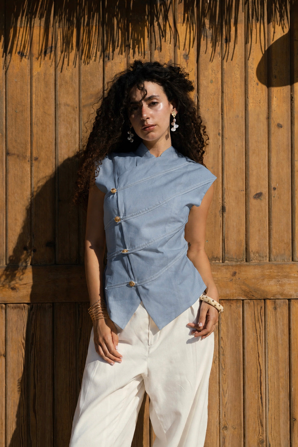 Contour vest - Denim Blue