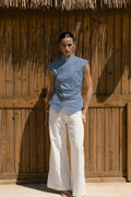 Contour vest - Denim Blue
