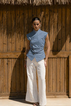 Contour vest - Denim Blue