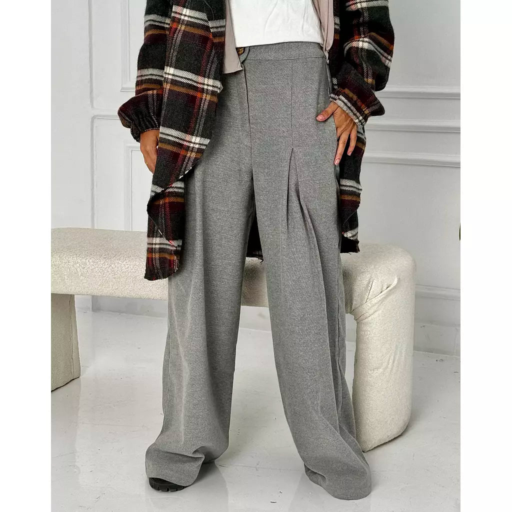 wool wide leg pants