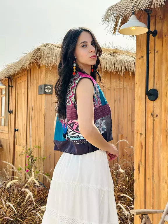 Lively patchwork vest