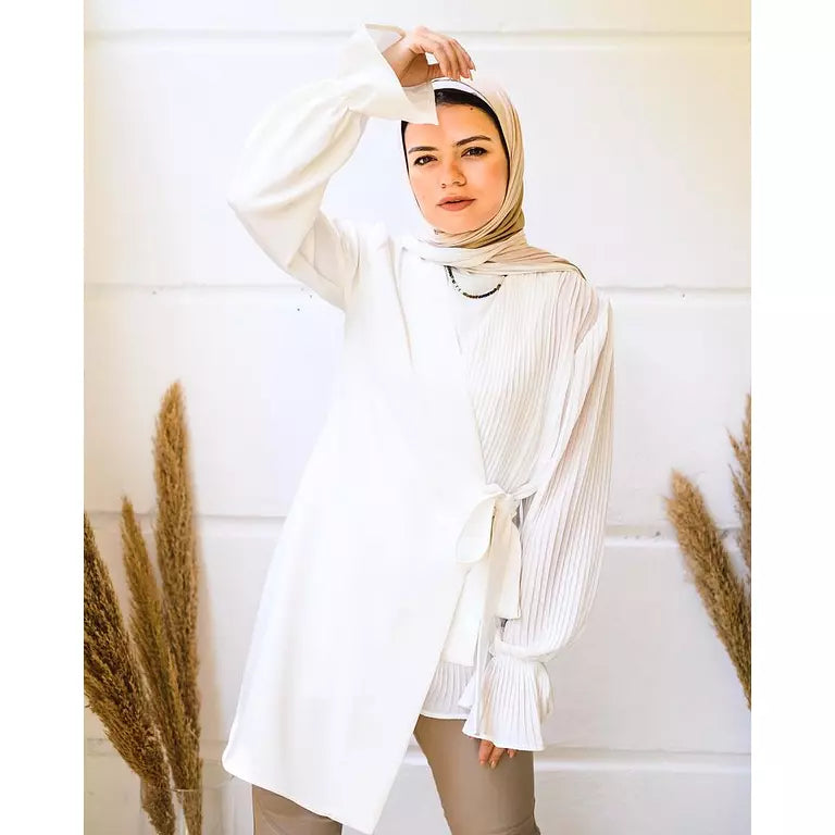 Asymmetric Pleated Blouse