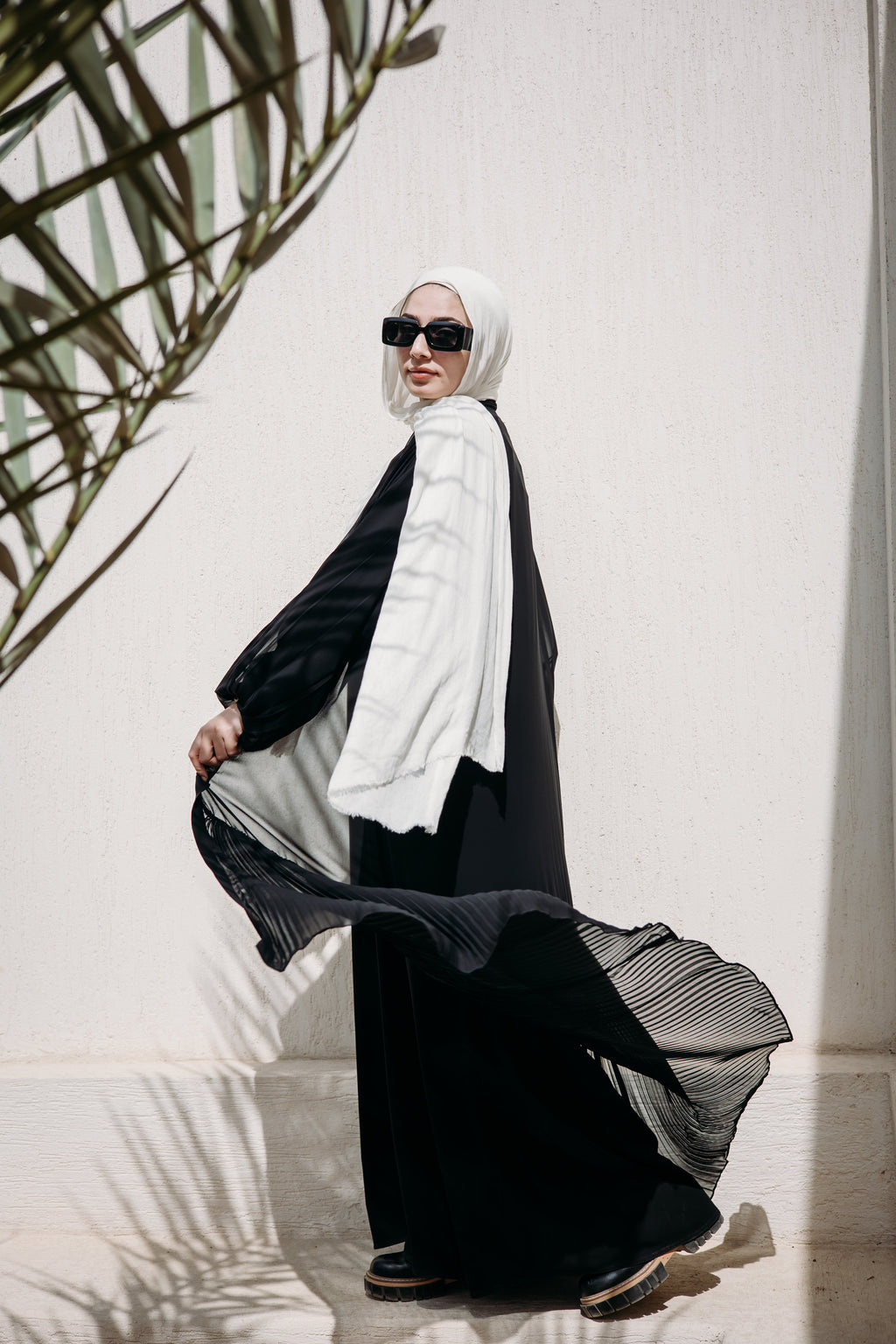 Pleated Hemline Kaftan 022