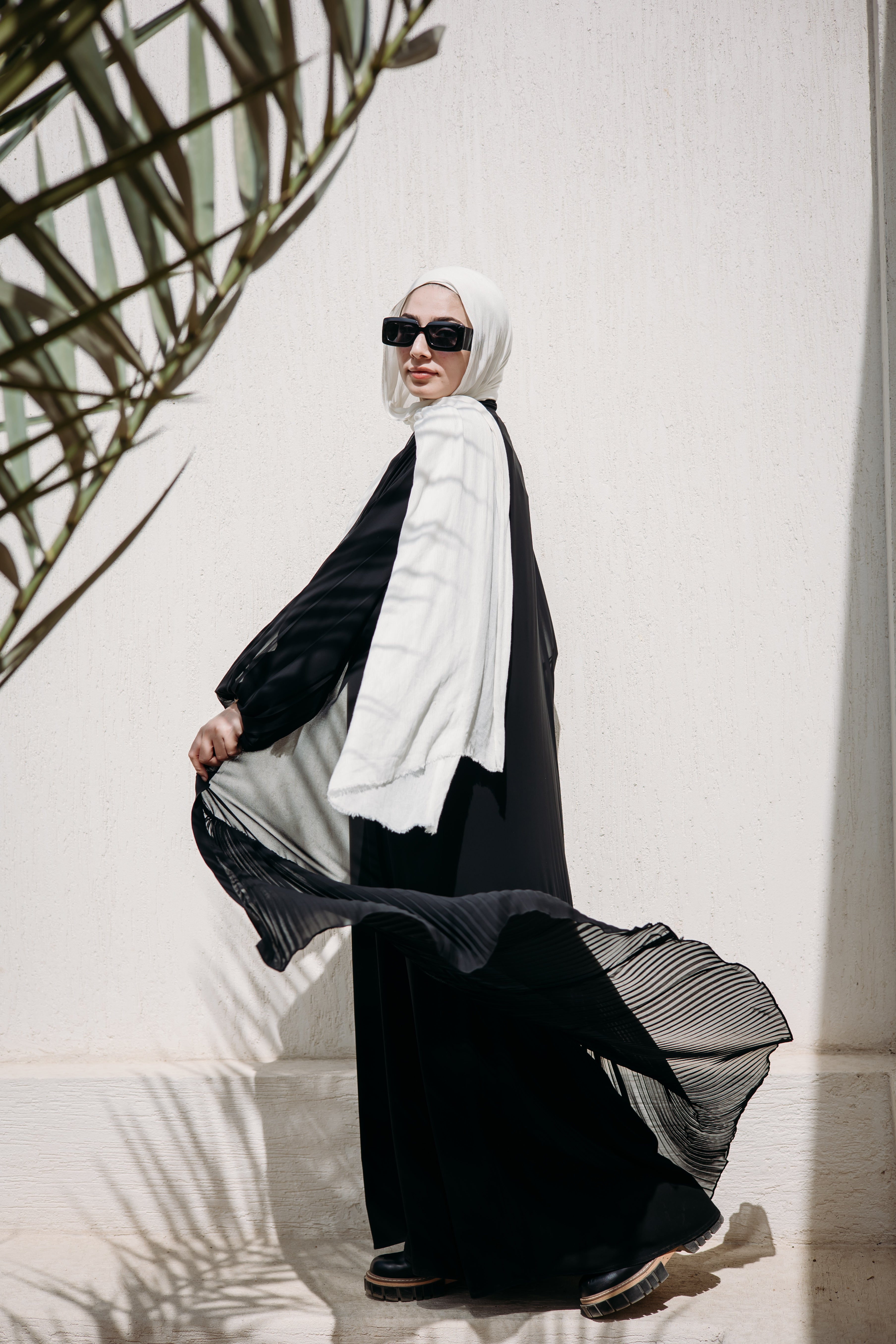 Pleated Hemline Kaftan 022