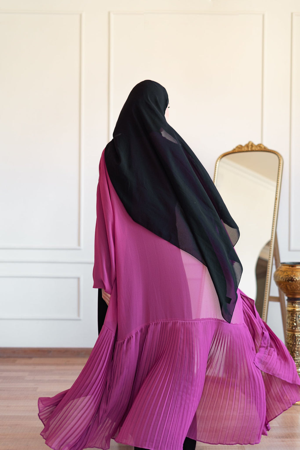 Pleated Hemline Kaftan 022 (Color)