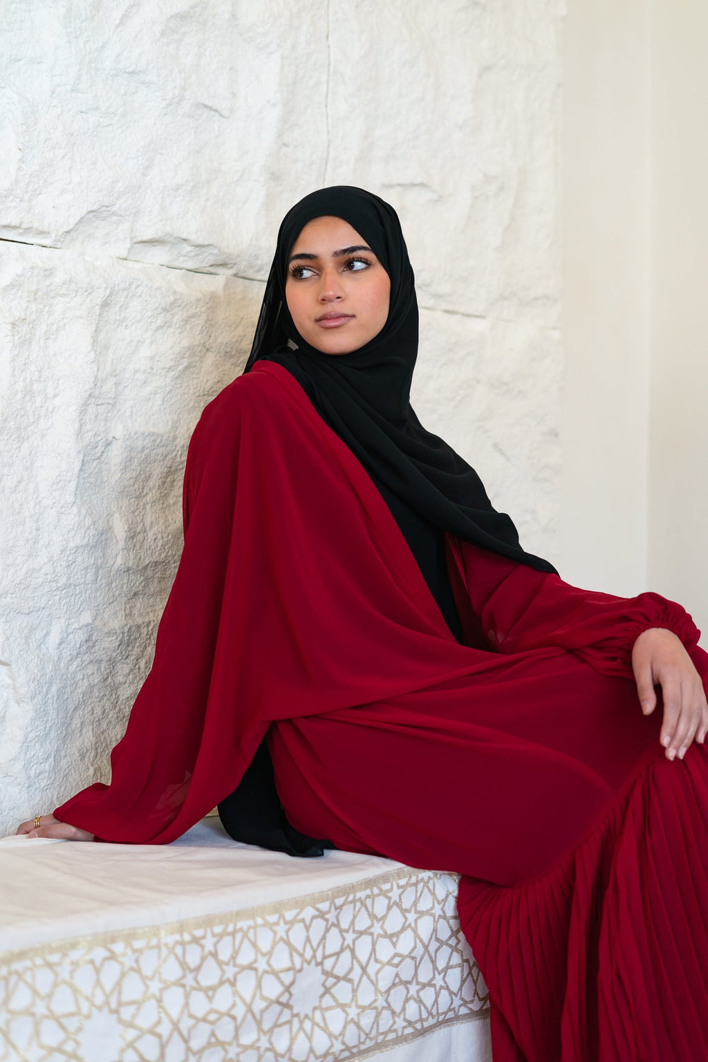 Pleated Hemline Kaftan 022 (Color)